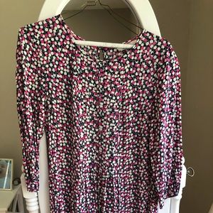 Boden Aurelia Printed Dot Navy & Pink Tunic.